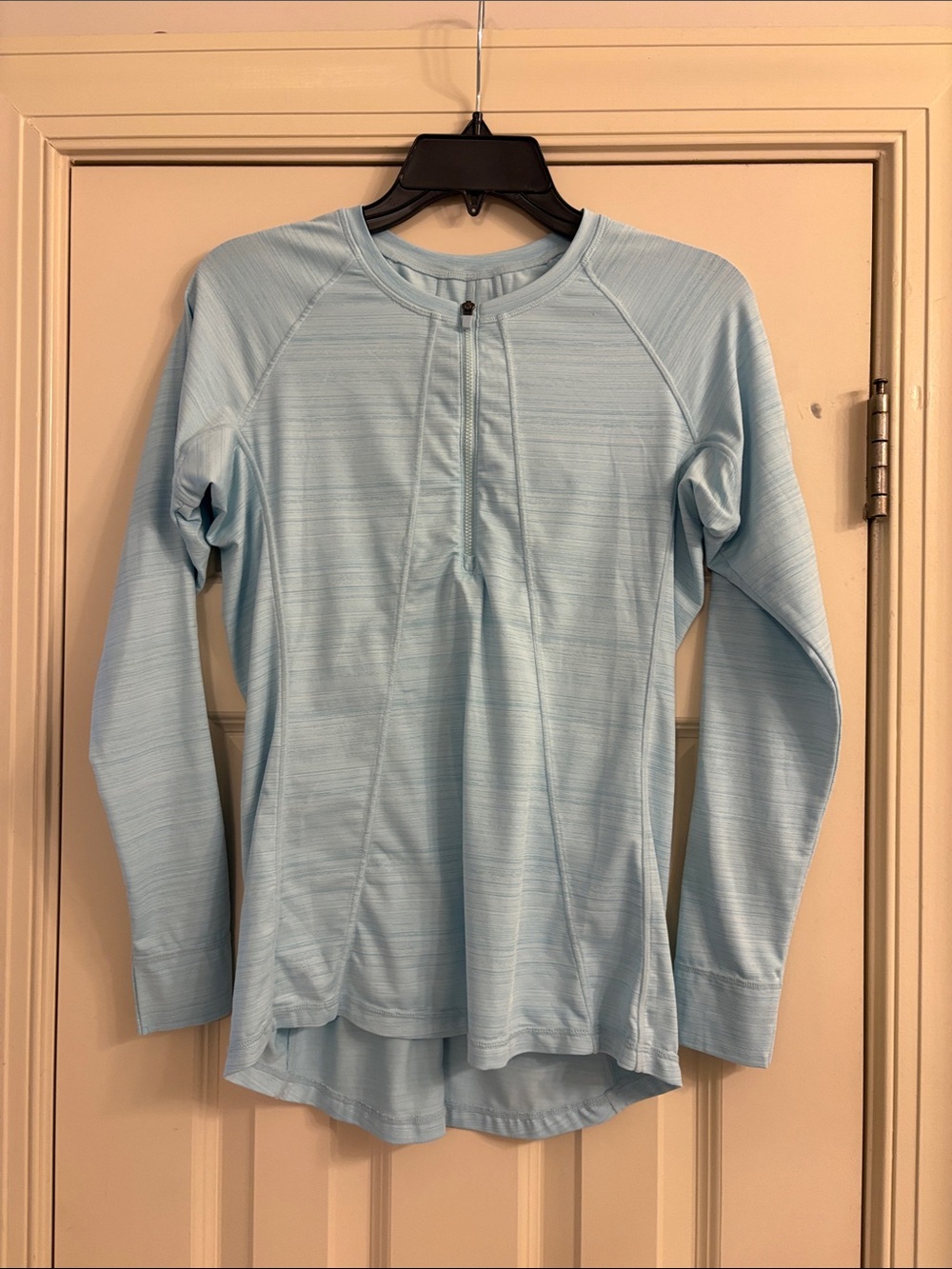 Athleta Sky Blue Long-Sleeve Half-Zip Performance Top